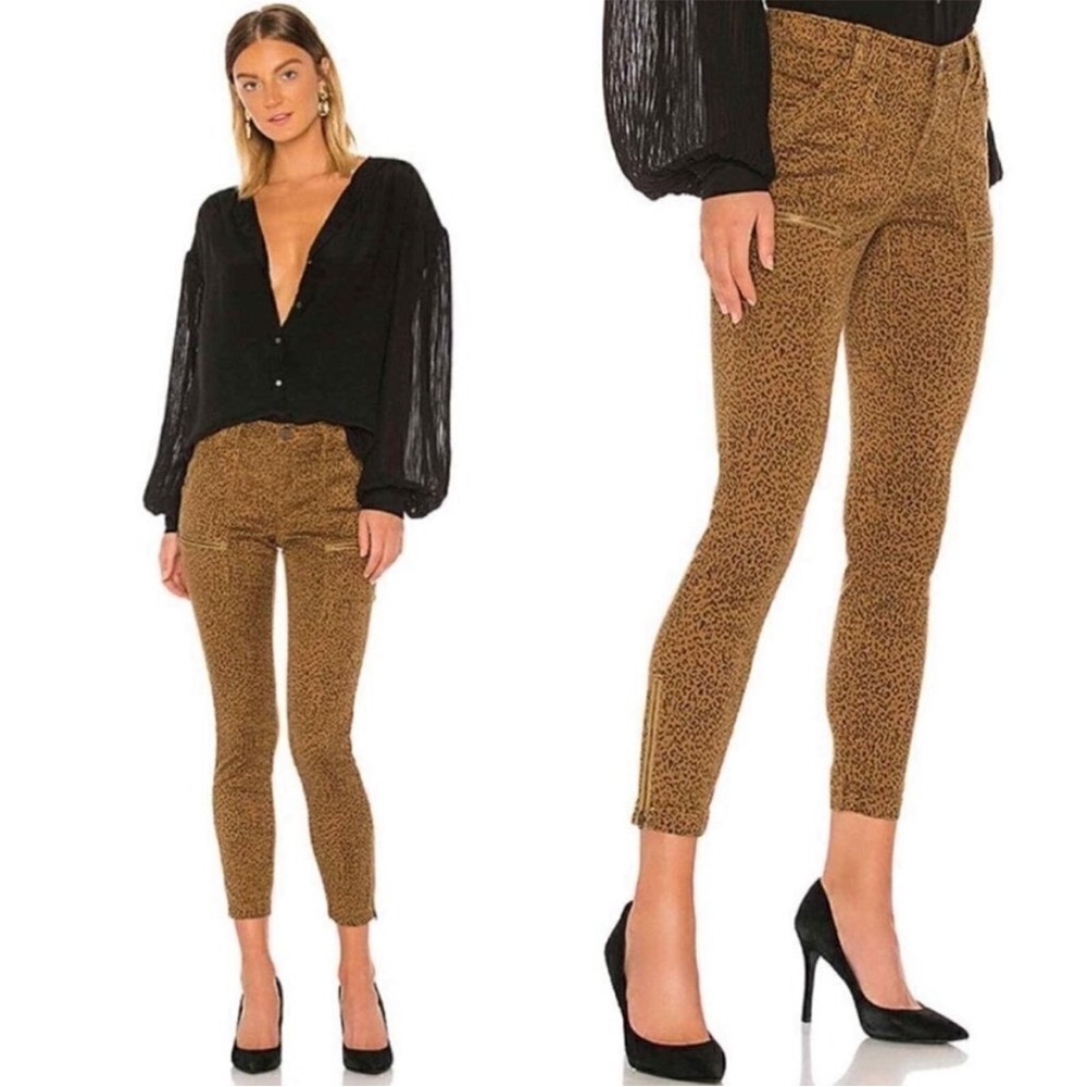 Joie Animal Print Brown Cargo Skinny Jeans Size 28